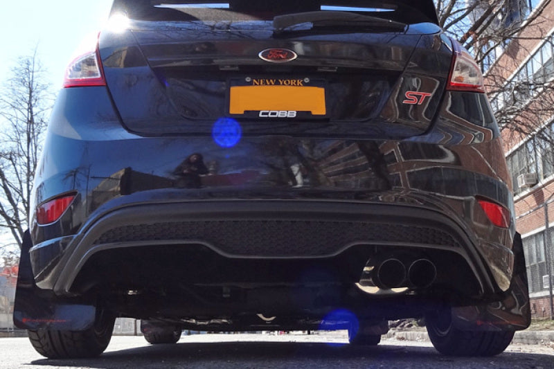 Rally Armor 13-19 USDM Ford Fiesta ST Black UR Mud Flap w/ Blue Logo MF29-UR-BLK/BL