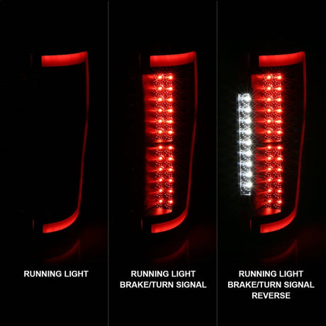 ANZO 2017+ Ford F-250 LED Taillights - Black/Smoke 311288