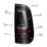 ANZO 2008-2016 Ford  F-250  LED Tail w/ Lights Bar Black Housing Smoke Lens 311379