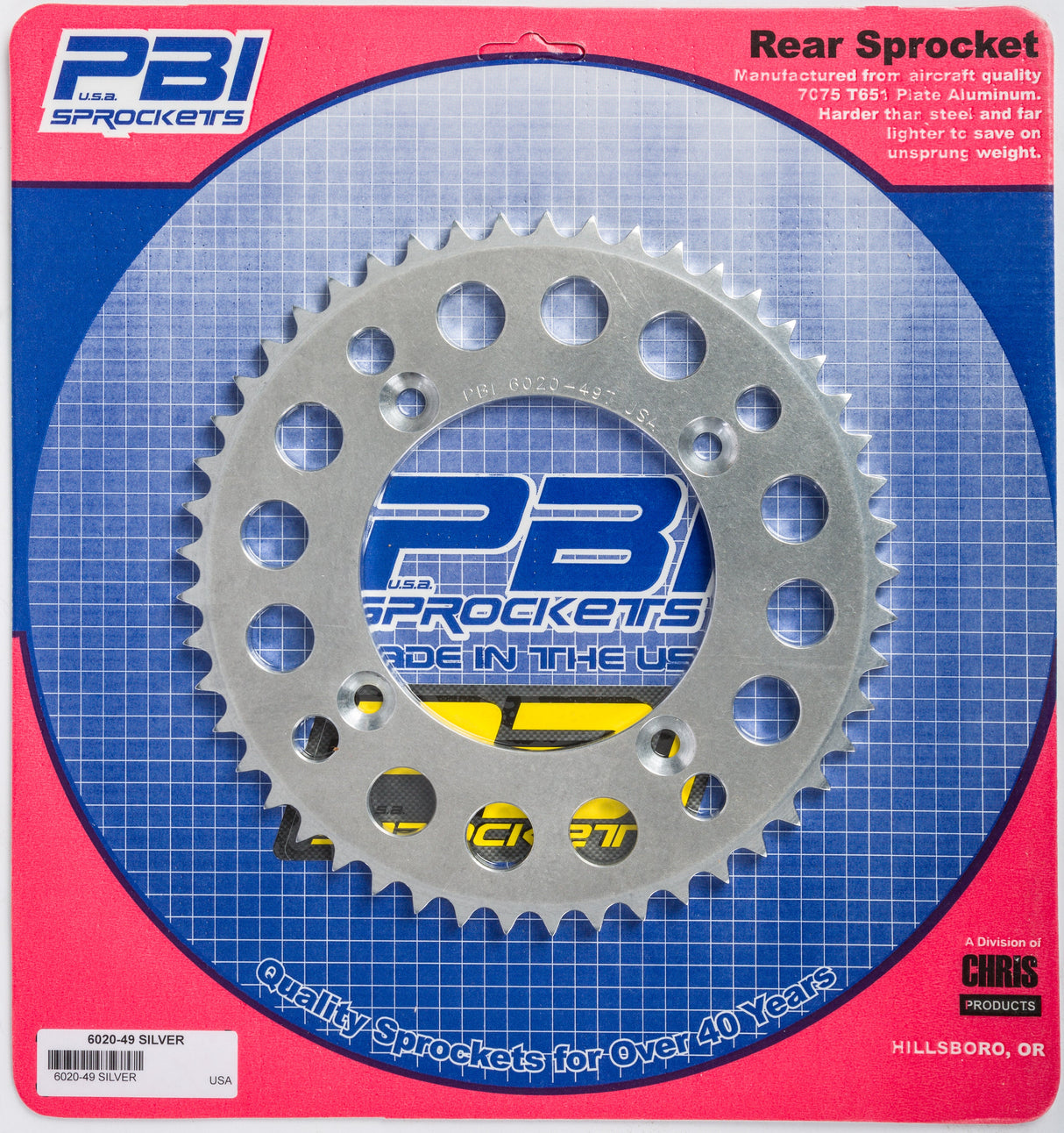 PBIRear Sprocket Aluminum 49t-420 Suz/Yam6020-49