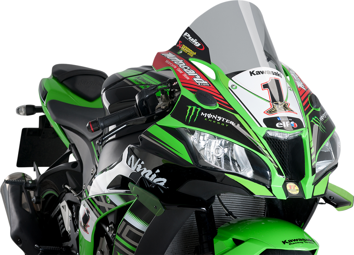 PUIG HI-TECH PARTS Race Windscreen - Smoke - Kawasaki 9849H