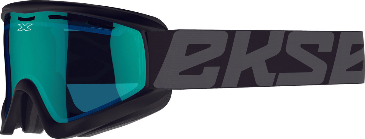 EKS BRAND Eks Cold Weather Goggle Black W/Blue Mirror 067-10904