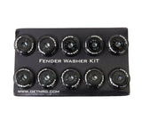 NRG Fender Washer Kit w/Color Matched M6 Bolt Rivets For Plastic (Black) - Set of 10 FW-150BK