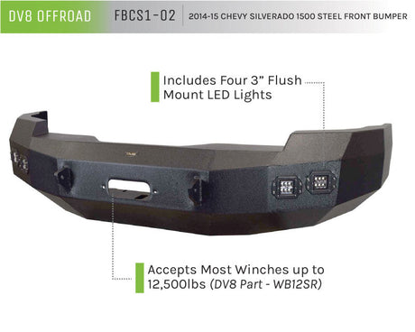 DV8 Offroad 14-18 Chevrolet Silverado 1500 Front Bumper FBCS1-02