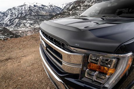 AVS 2021 Ford F-150 (Excl. Tremor/Raptor) Aeroskin II Textured Low Profile Hood Shield - Black 436196
