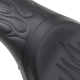 DRAG SPECIALTIES Asiento Predator - Cosido con llamas - XL '04-'22 SIN PARACHOQUES DE GOMA 0804-0399 