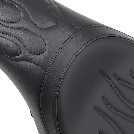 DRAG SPECIALTIES Predator Seat - Flame Stitched - XL '04-'22 NO RUBBER BUMPERS 0804-0399