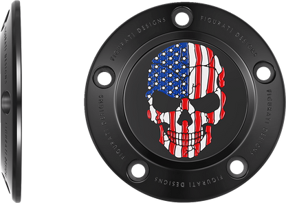 FIGURATI DESIGNS Timing Cover - 5 Hole - Skull - Black FD25-TC-5H-BLK