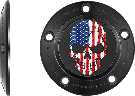 FIGURATI DESIGNS Timing Cover - 5 Hole - Skull - Black FD25-TC-5H-BLK