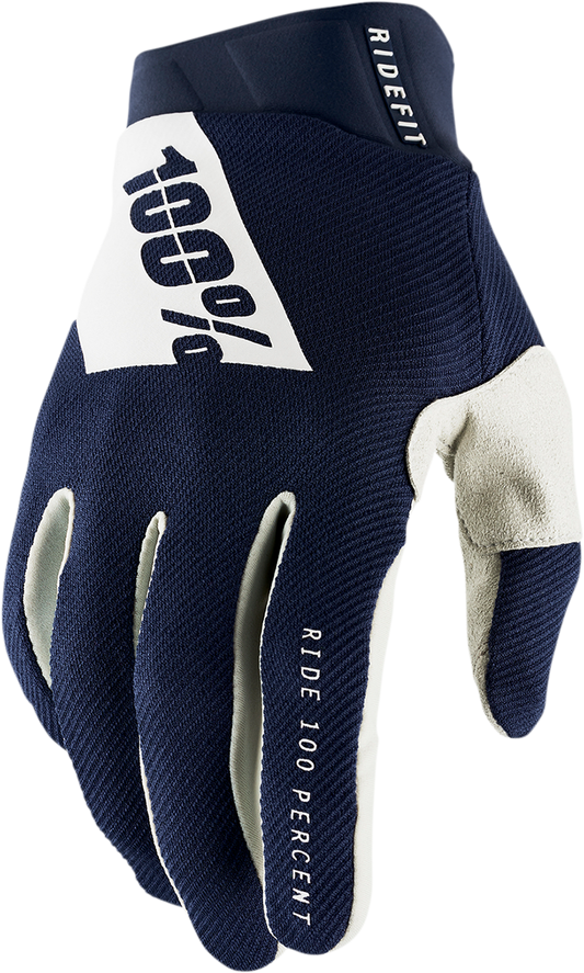 100% Ridefit Gloves - Navy/White - Medium 10010-00026
