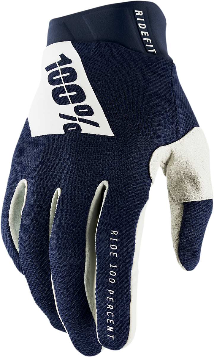 100% Ridefit Gloves - Navy/White - Medium 10010-00026