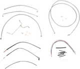 BURLY BRAND Handlebar Cable/Brake Line Kit - Complete - 15" Ape Hanger Handlebars - Stainless Steel B30-1118