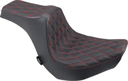 DRAG SPECIALTIES Predator III Seat - Double Diamond - Red Stitching 0802-1269