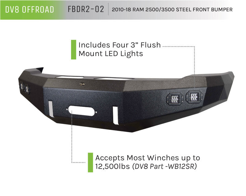 DV8 Offroad 10-14 Dodge Ram 2500/3500 Front Bumper FBDR2-02