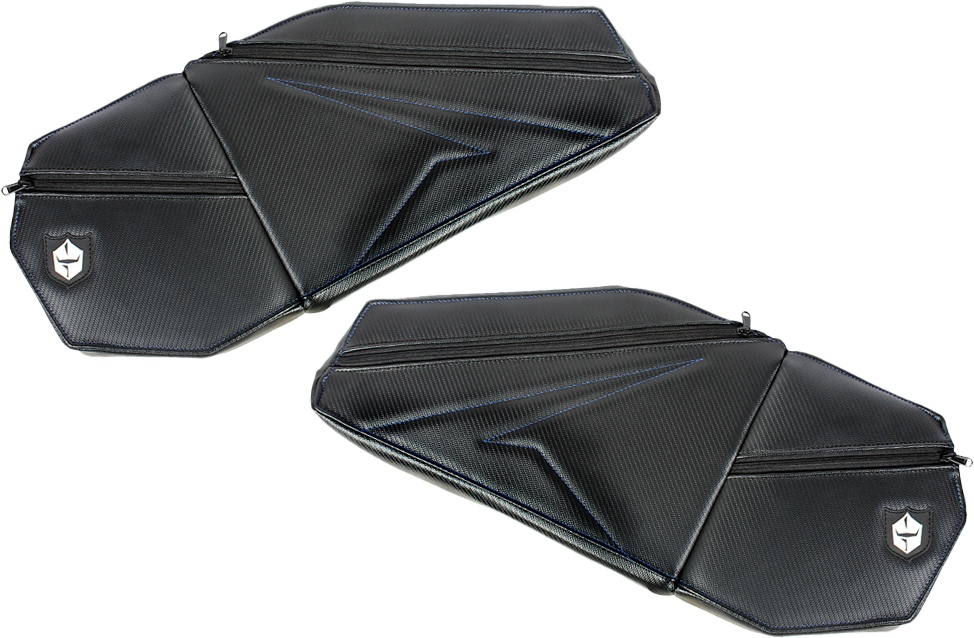 PRO ARMOR Front Door Knee Pads With Storage Blue Stitching Po P199Y320BU