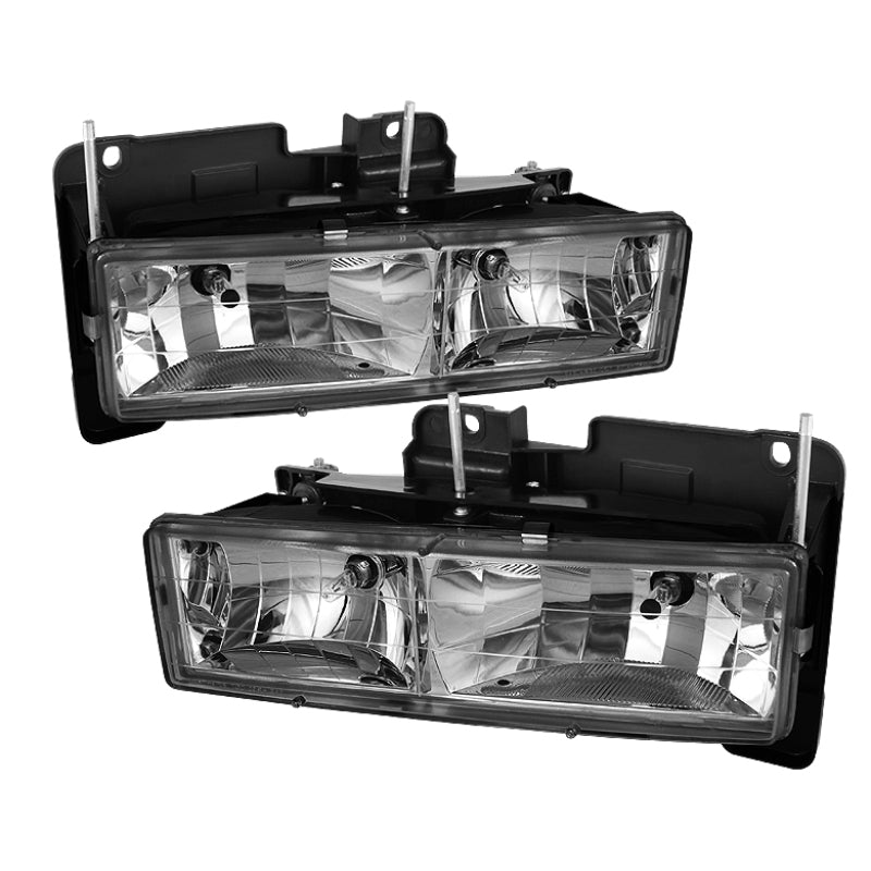 Xtune Chevy Suburban 88-98 Crystal Headlights Chrome HD-JH-CCK88-C 5064387