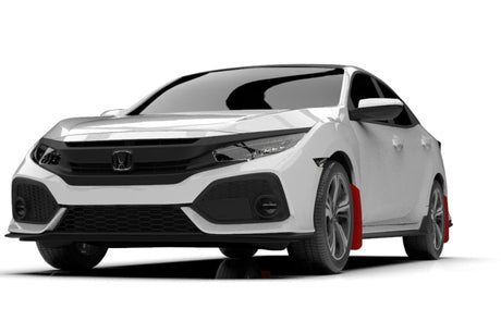 Rally Armor 17-21 Honda Civic Sport & Touring (Hatch) Red UR Mud Flap w/ White Logo MF51-UR-RD/WH