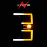 ANZO 17-19 Ford F-250/350/450 SD (w/o Factory LED) LED Proj Headlights w/Light Bar Switchback Blk 111577