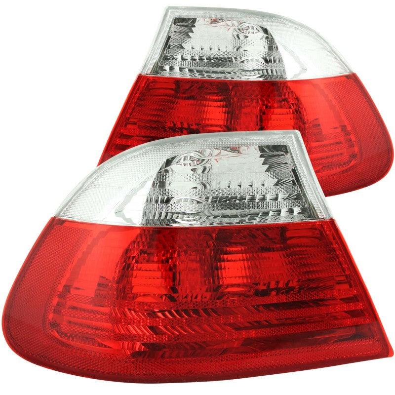 ANZO 2000-2003 BMW 3 Series E46 Taillights Red/Clear 221217