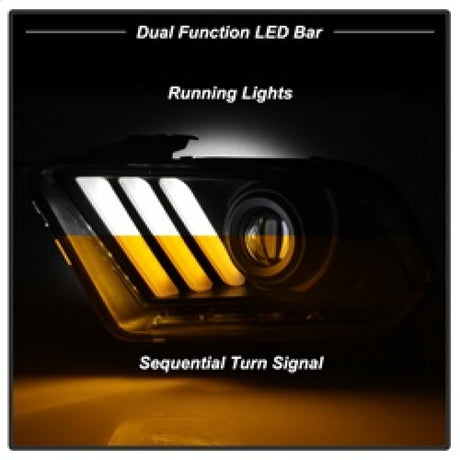 Spyder Ford Mustang 10-13 Projector Headlights - HID Model Only - Black PRO-YD-FM2010V2-HID-BK 5084569