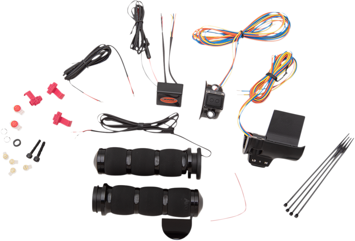 AVON GRIPS Grips - Heated - Air Cushion - Throttle Boss - TBW - Black AIR-90-A-B-F-RH