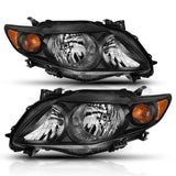 ANZO 2009-2010 Toyota Corolla Crystal Headlight Black Amber 121541