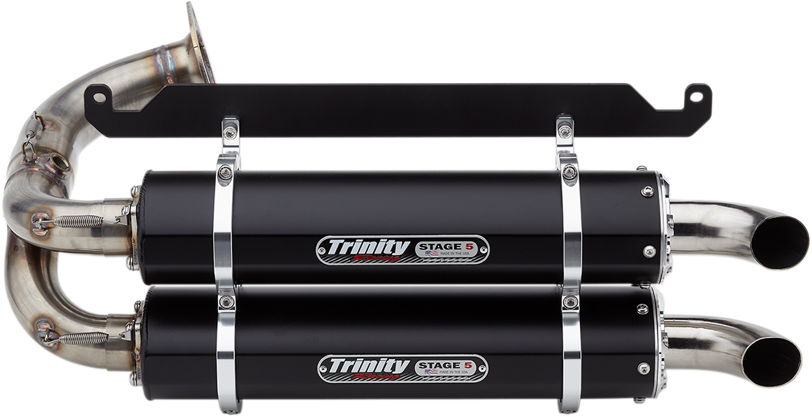 TRINITY RACING Stage 5 Slip-On Dual Muffler - Black TR-4169S-BK