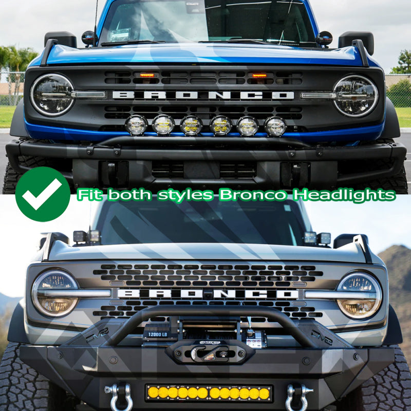 AlphaRex 21-23 Ford Bronco NOVA LED Projector Headlights Black 880260