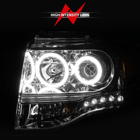 ANZO 2007-2014 Ford Expedition Projector Headlights Chrome 111114
