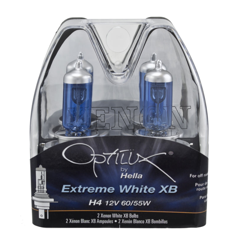 Hella Optilux 12V 60/55W H4/9003 P43t Extreme White XB Bulb (Pair) LAH71071352