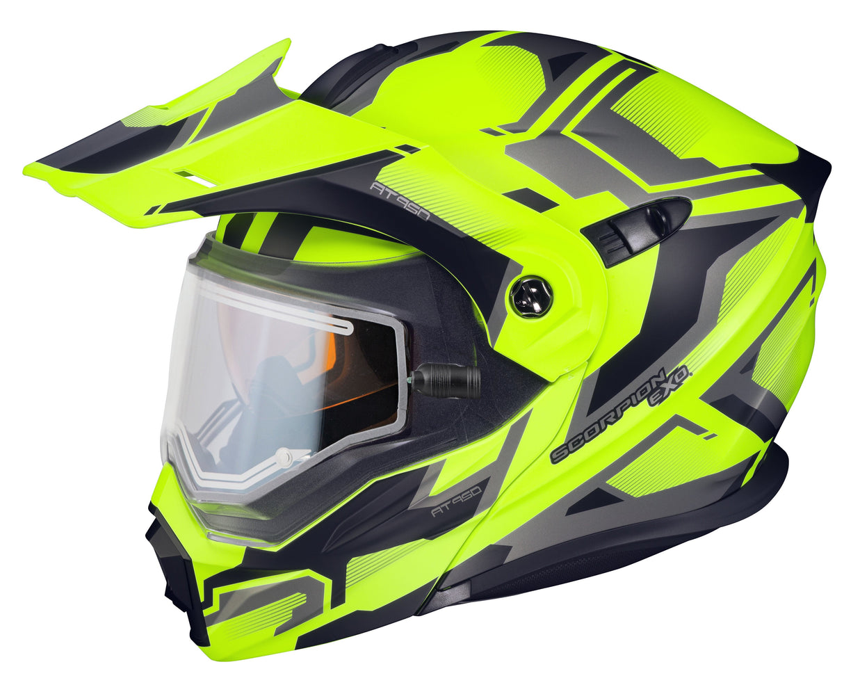 SCORPION EXO Exo-At950 Cold Weather Helmet Ellwood Hi-Vis 3x (Electric) 95-1758-SE
