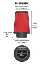 AEM 4 inch x 9 inch x 1 inch Dryflow Element Filter Replacement 21-3059DK