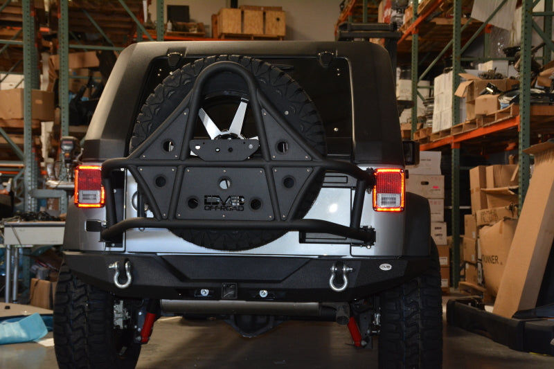 DV8 Offroad 07-18 Jeep Wrangler JK Rear Bumper Full Length RBSTTB-09