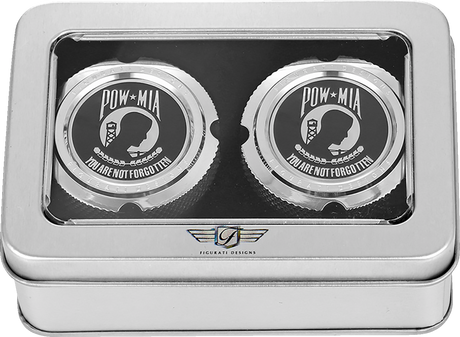 FIGURATI DESIGNS Front Axle Nut Cover - Stainless Steel - POW MIA FD50-FAC-SS