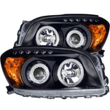 ANZO 2006-2008 Toyota Rav4 Projector Headlights w/ Halo Black 111120