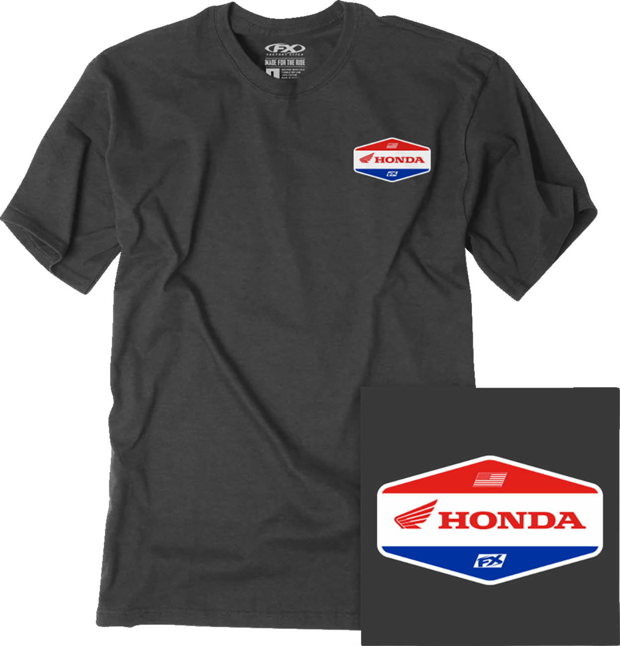 FACTORY EFFEX Honda Stadium T-Shirt - Heather Charcoal - Medium 27-87332