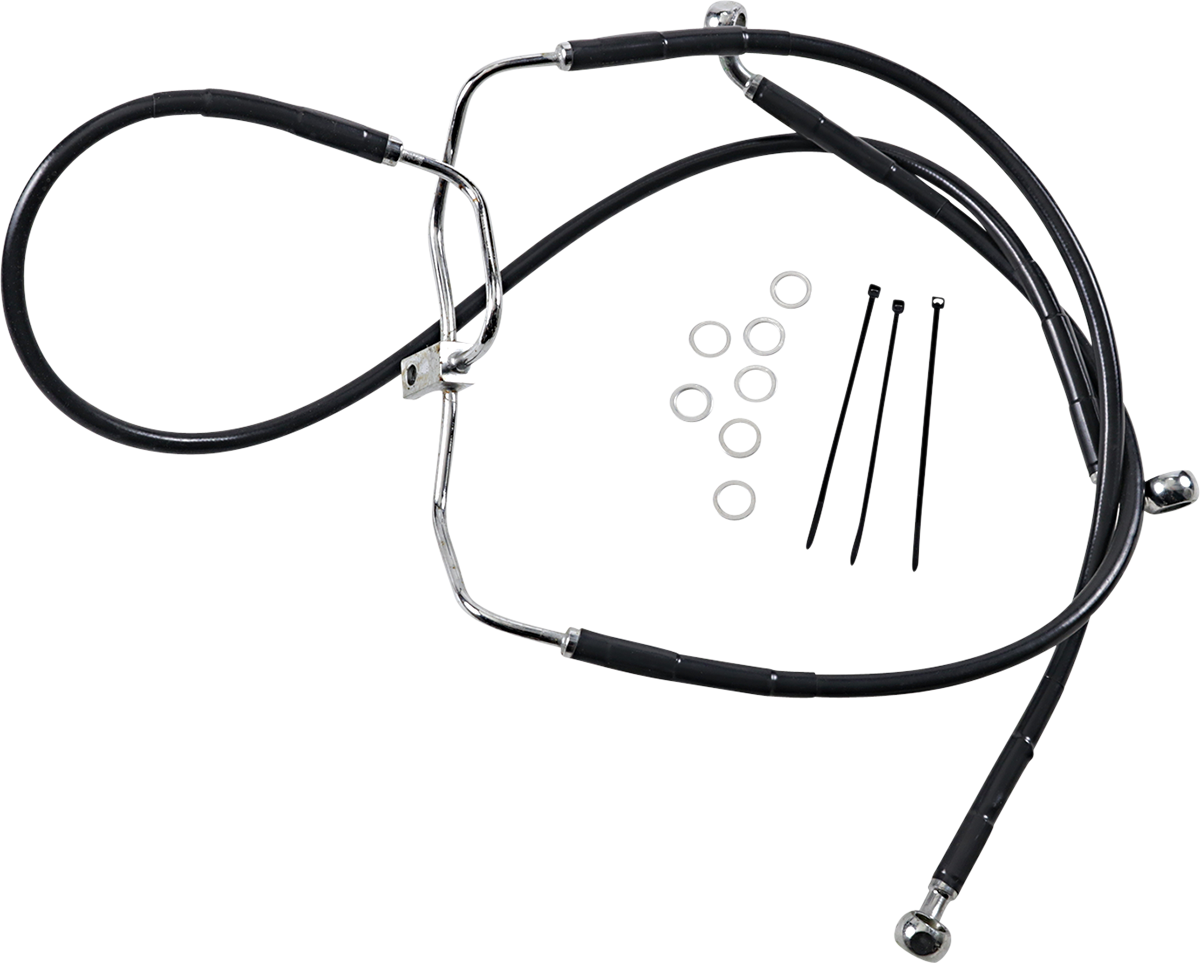 DRAG SPECIALTIES Línea de freno - Delantera - Negra - +8" - FXDF '08-'17 660325-8BLK