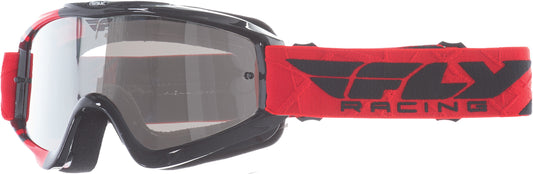 FLY RACING Zone Goggle Red/Black W/ Clear/Flash Chrome Lens 37-3020