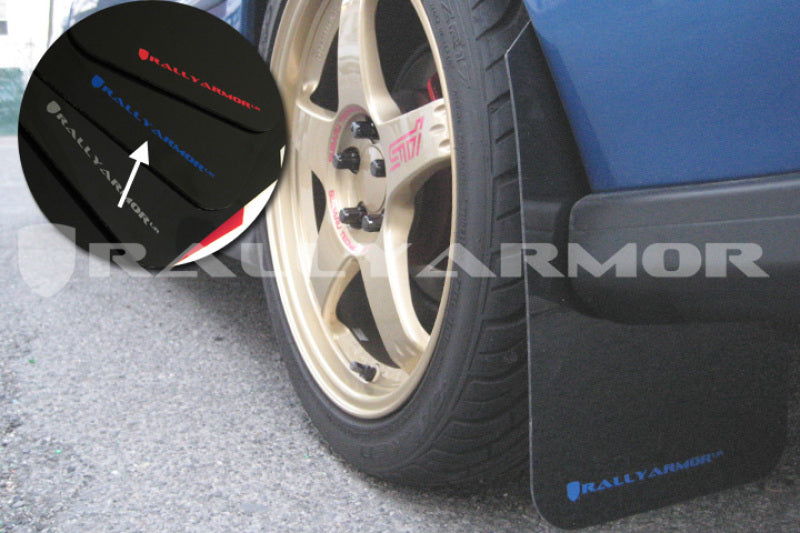 Rally Armor 93-01 Subaru Impreza RS Black UR Mud Flap w/ Blue Logo MF2-UR-BLK/BL