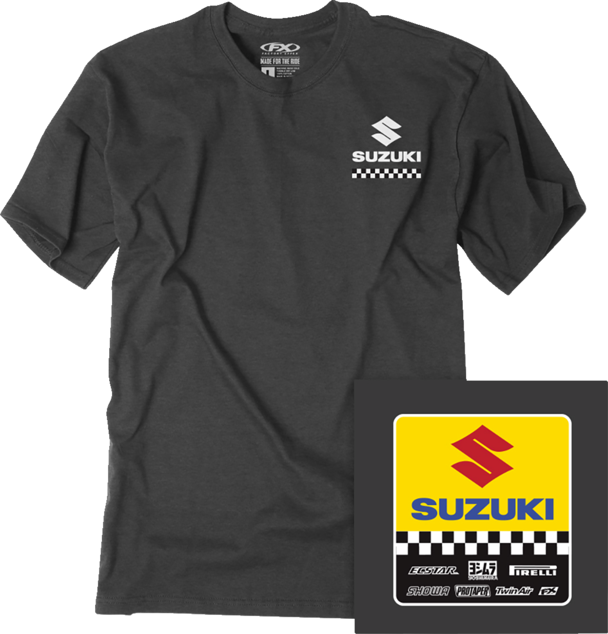 FACTORY EFFEX Suzuki Starting Line T-Shirt - Heather Charcoal - Medium 27-87402
