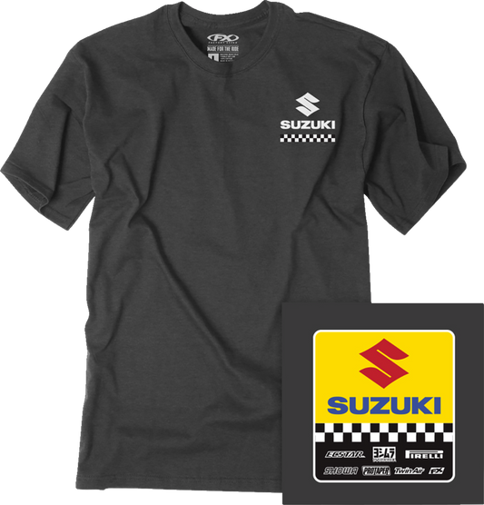 FACTORY EFFEX Suzuki Starting Line T-Shirt - Heather Charcoal - Large 27-87404