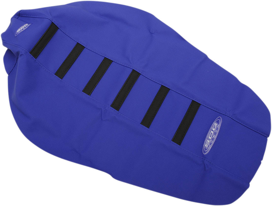 SDG 6-Ribbed Seat Cover - Black Ribs/Blue Top/Blue Sides 95934KBB