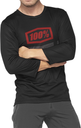 100% Airmatic 3/4 Sleeve Jersey - Black/Red - XL 40018-00008