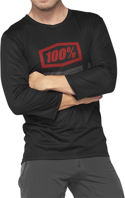 100% Airmatic 3/4 Sleeve Jersey - Black/Red - XL 40018-00008