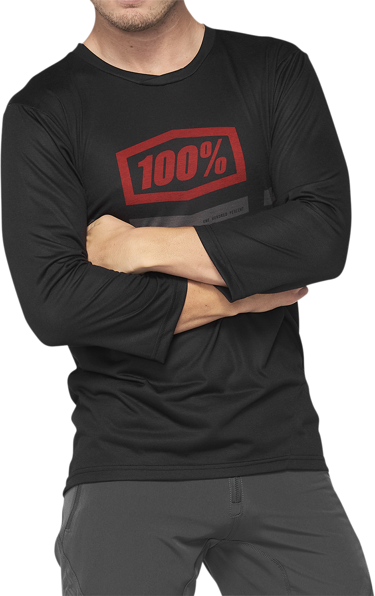 100% Airmatic 3/4 Sleeve Jersey - Black/Red - Medium 40018-00006