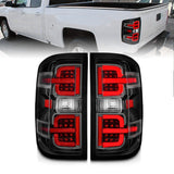 ANZO 15-19 Chevy Silverado 2500HD/3500HD (Halgn Only) LED Tail Lights w/Black Light Bar & Clear Lens 311425