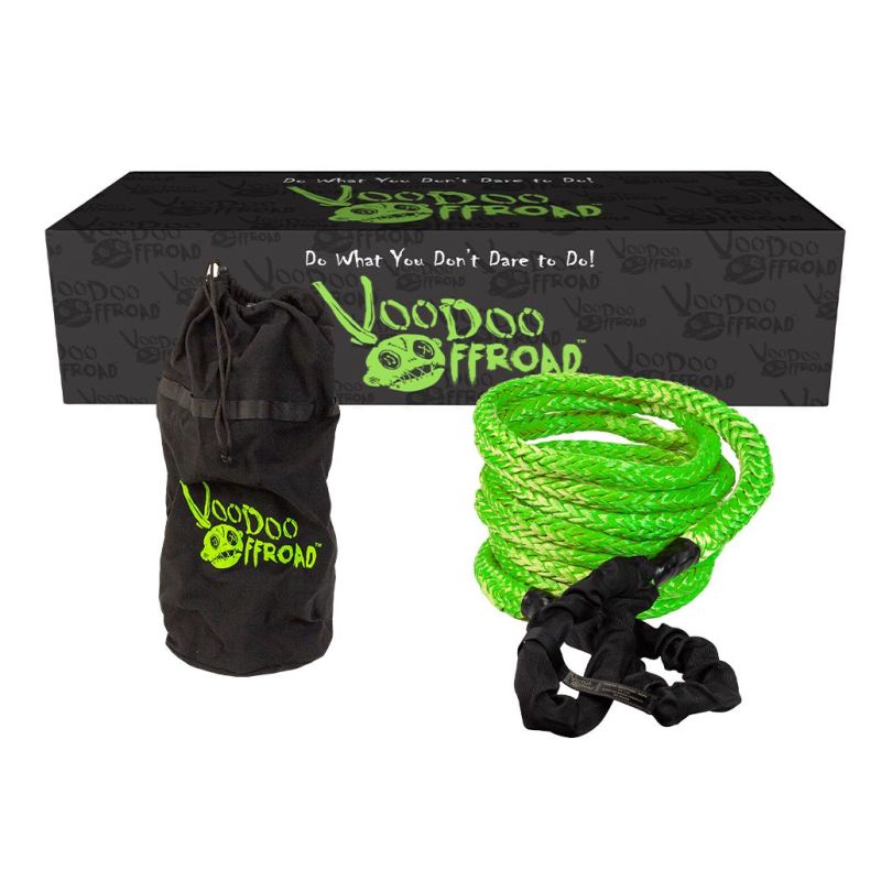 Voodoo Offroad 2.0 Santeria Series 7/8in x 30 ft Kinetic Recovery Rope with Rope Bag - Green 1300002A