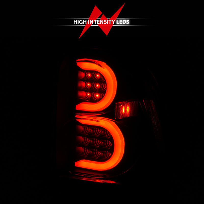 ANZO 2002-2009 Chevrolet Trailblazer LED Tail Lights w/ Light Bar Black Housing Smoke Lens 311372