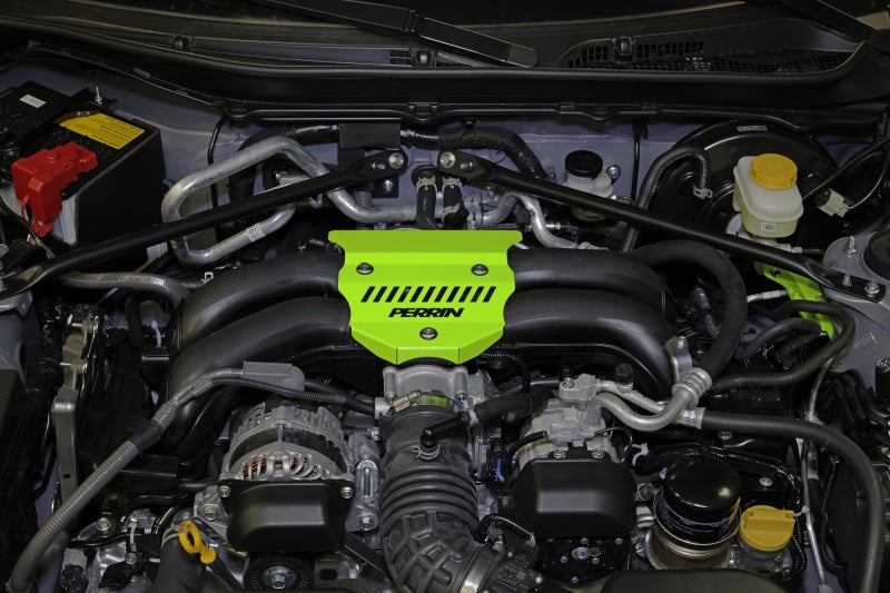 Perrin 2022+ Subaru BRZ / Toyota GR86 Engine Cover - Neon Yellow Wrinkle PSP-ENG-162NY