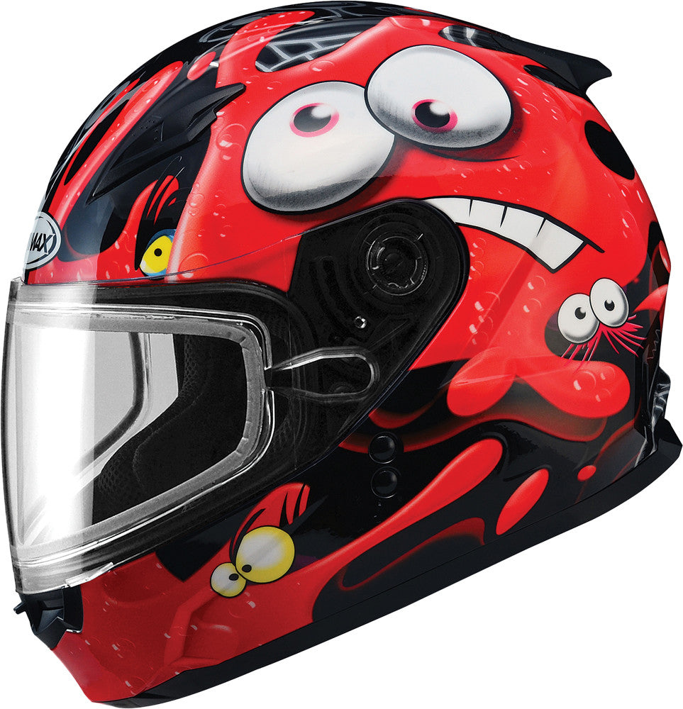 GMAX Gm-49y Snow Helmet Slimed Black/Red Ys G2491200 TC-1